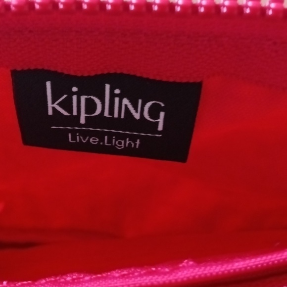 NWT Kipling Creativity red nylon pouch or wristlet or cosmetic bag with monkey ♥ - Picture 10 of 16